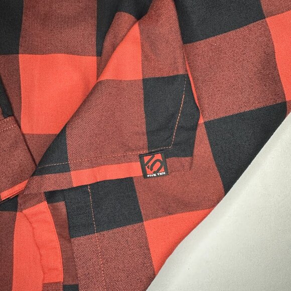 ADIDAS Five Ten red and black plaid long sleeve shirt - Picture 6 of 9